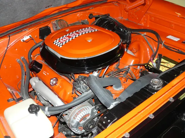 Superbird engine-bay detail; component context for engine-compartment layout.