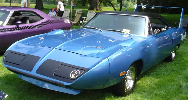 Superbird nose and headlamp-bucket detail; aero front-end context.