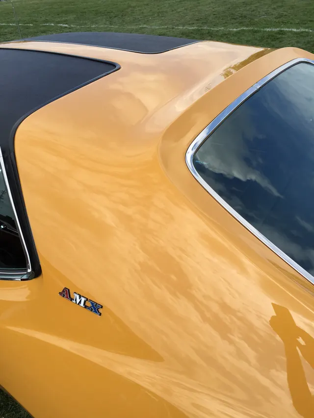 1971 AMC Javelin AMX 401 interior/detail context from a Mustard Yellow example.