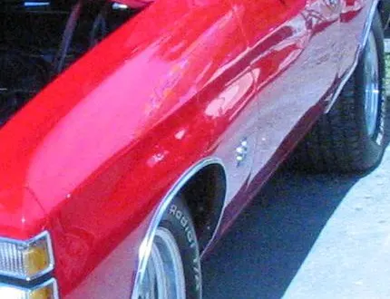 Local crop showing roofline and side-glass context from an approved 1971 Chevelle SS Commons photo.
