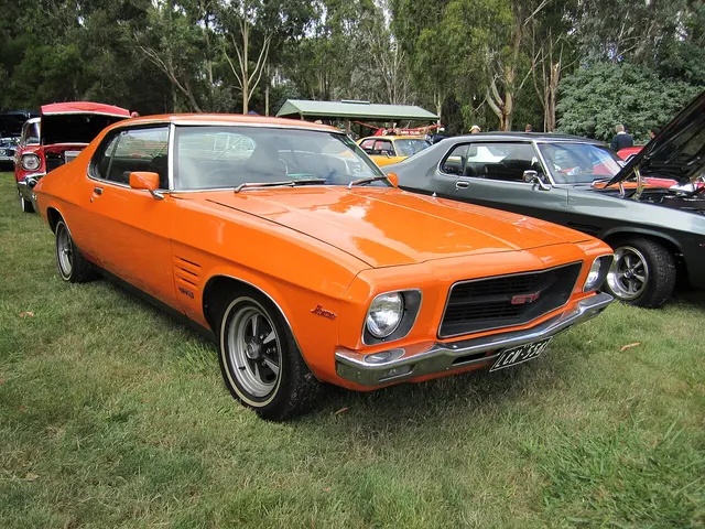 Exact-generation GTS view showing the single-headlamp sports nose, fender vents, GTS identification, 14-inch sports wheels, and coupe shape; build year and restoration remain subject-specific.
