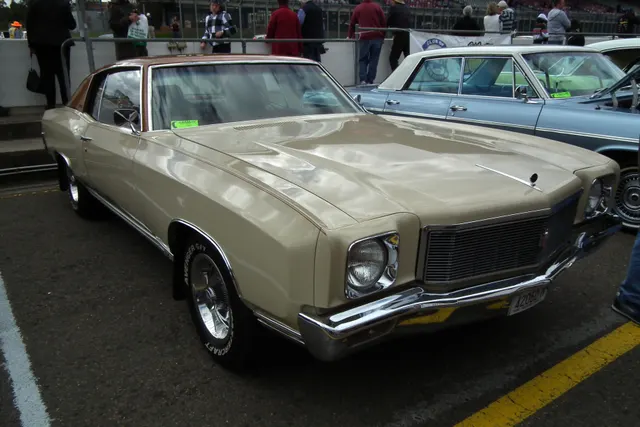 Licensed 1971 Chevrolet Monte Carlo SS coupe front/right view for body and trim context; not standalone factory proof.
