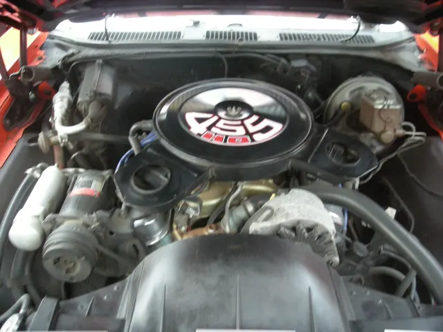 1971 Pontiac GTO engine bay; exact-year GTO engine context, not proof of this page's Judge or 455 HO configuration.