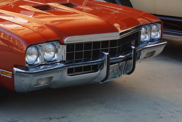 1972 Buick GS Stage 1 grille, hood, and front-end detail