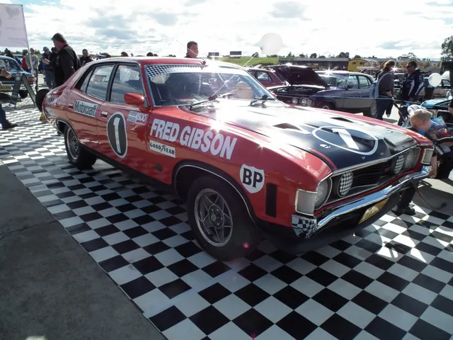 Phase IV factory race prototype side profile in restored Fred Gibson presentation