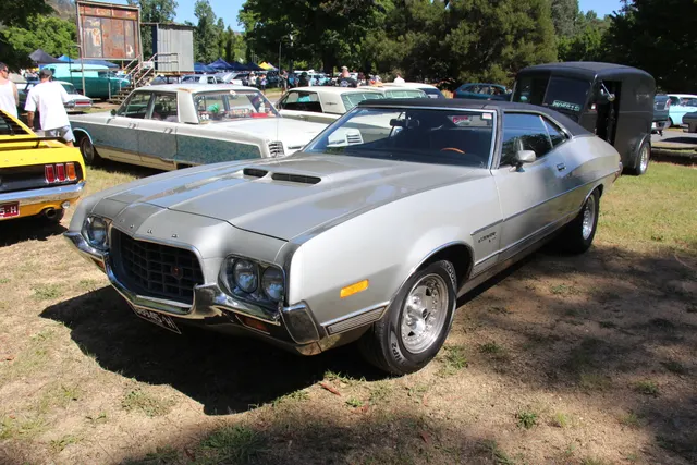 Silver 1972 Ford Gran Torino Sport hardtop; exact-year hardtop context