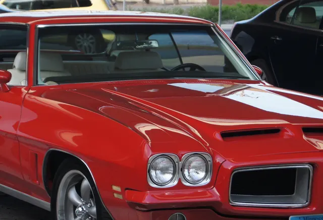 1972 GTO front-end detail crop used for grille, bumper, and package-era trim context.