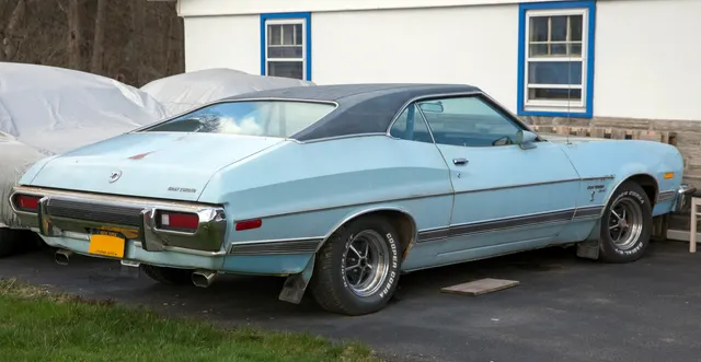 351 Cobra Jet SportsRoof survivor, rear three-quarter view