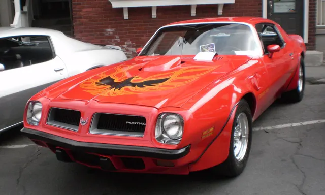 1974 Pontiac Trans Am at public cruise-in; restoration-era context.