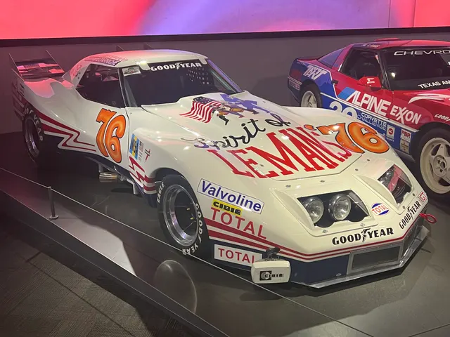 The race-prepared 1976 Spirit of Le Mans Corvette displayed at the Petersen Automotive Museum, retained only as model-year competition history and never as a stock body or component reference.