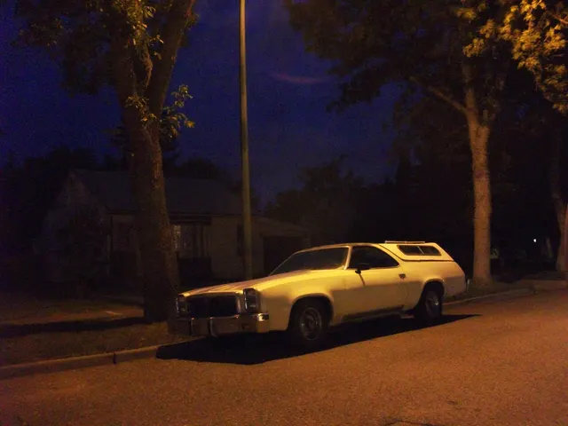 Exact-year 1977 Chevrolet El Camino view documenting the Colonnade coupe-utility body, front treatment, roof, bed, tailgate, trim, and wheels; condition remains subject-specific.