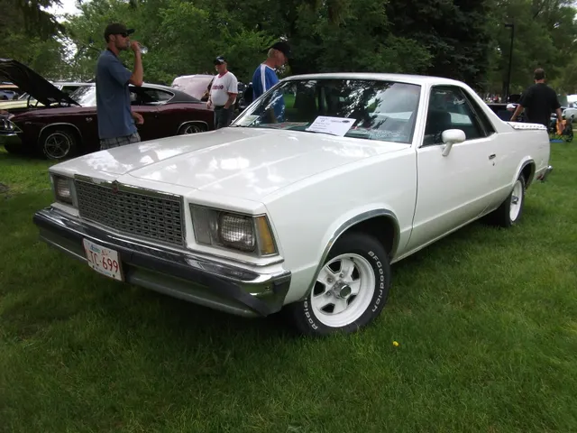 Exact-year El Camino retained for the fifth-generation body, front fascia, cab, bed, glass, wheel openings, and stance; trim level, wheels, and condition remain specific to this car.