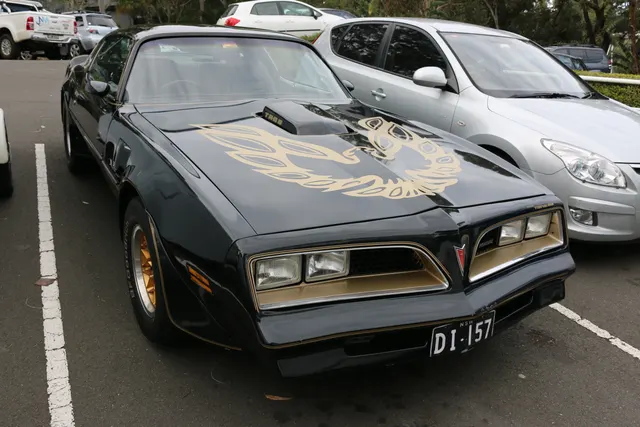 Exact-year Trans Am retained for the front body, fascia, shaker hood, glass, spoilers, wheel openings, and stance; visible condition and restoration remain specific to this car.