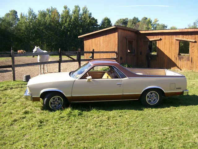 Exact-year Conquista retained for coupe-utility body proportions, side trim, cargo box, rear quarter, glass, and stance; visible condition remains specific to this car.