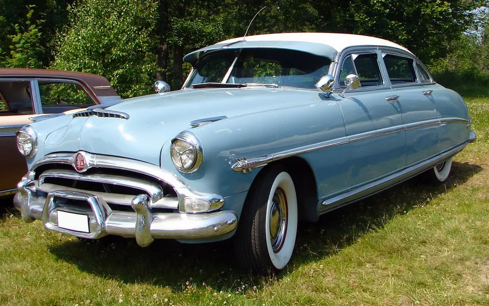1953 Hornet grille, hood ornament, lamps, bumpers, and tail treatment profile photo