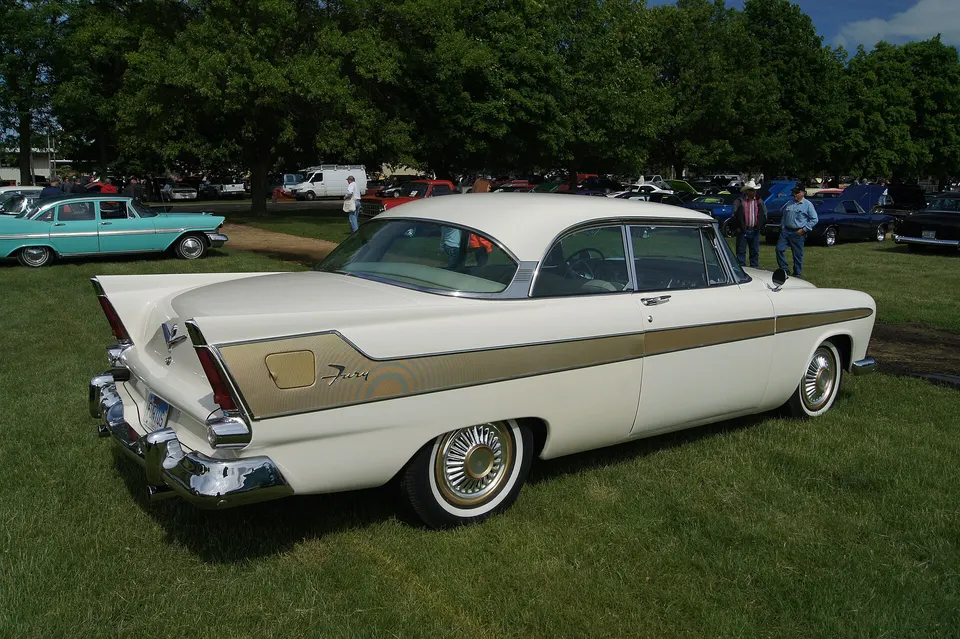 1956 Fury two-door hardtop body and front treatment profile photo