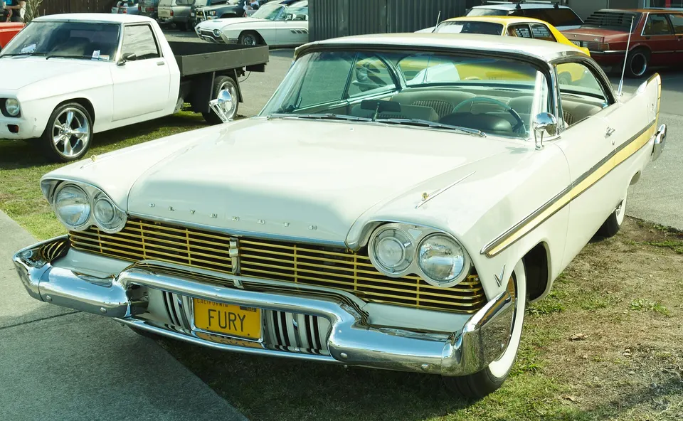 1957 Fury two-door hardtop body and front treatment profile photo