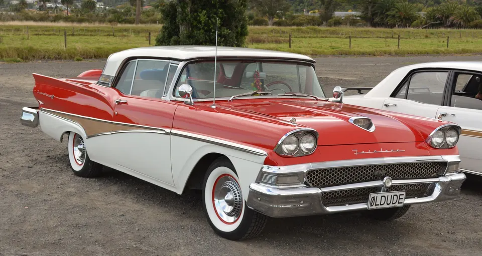 1958 grille, lamps, bumpers, roof, glass, and tail treatment profile photo