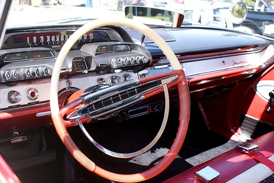 Body- and trim-code-specific cloth and vinyl upholstery with coordinated door panels and carpet profile photo