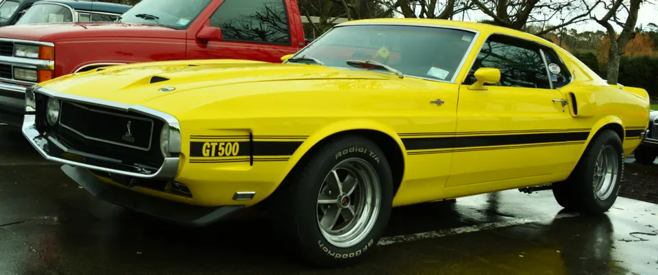 Wrapped/rim-blow style steering wheel with Cobra center badging reported profile photo